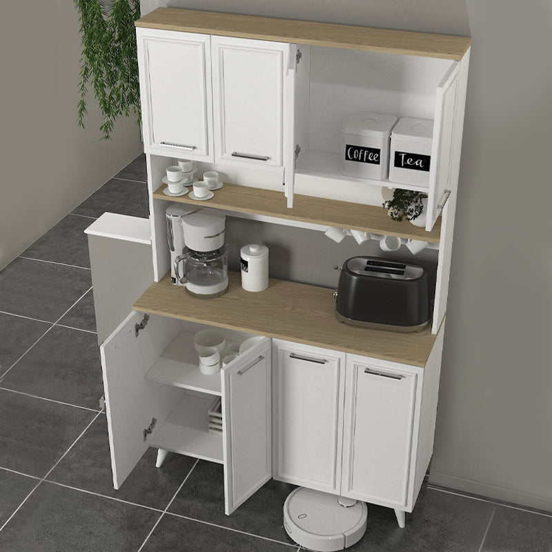 Έπιπλο Κουζίνας Potter 4 Χρώμα Λευκό - Rota Oak 120x40x196,1