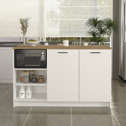 Τραπέζι - Πάγκος Κουζίνας Peres Χρώμα Λευκό - Sepet Oak 150x70x91,8