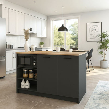 Τραπέζι - Πάγκος Κουζίνας Peres Χρώμα Ανθρακί - Sepet Oak 150x70x91,8