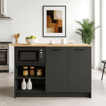 Τραπέζι - Πάγκος Κουζίνας Peres Χρώμα Ανθρακί - Sepet Oak 150x70x91,8