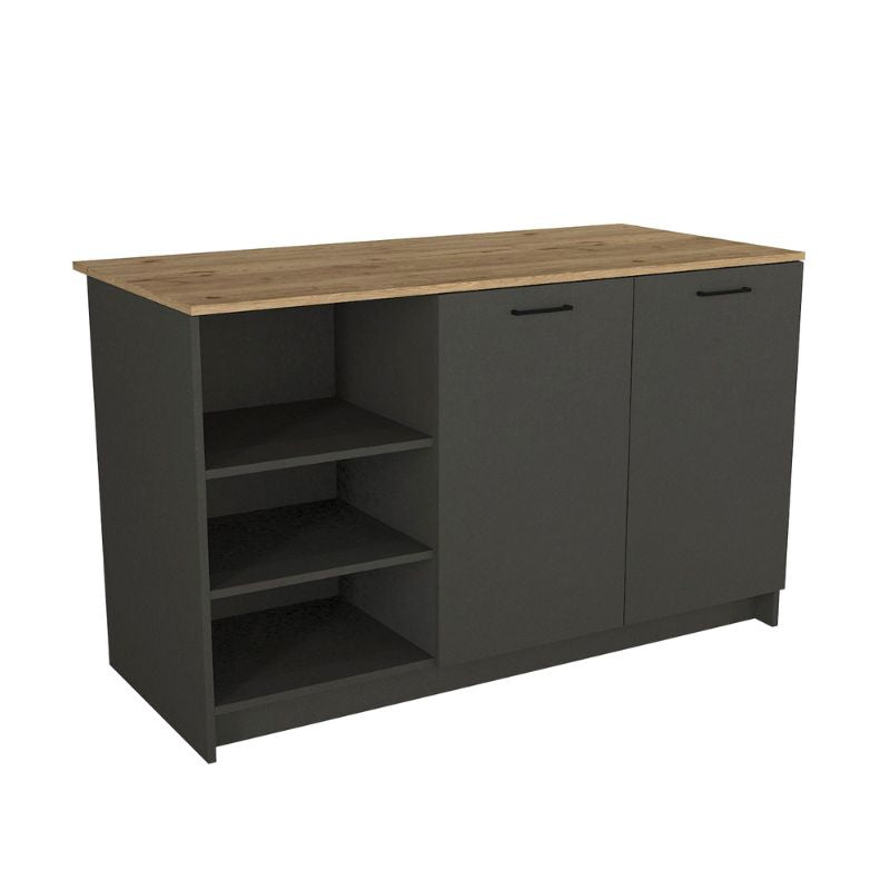 Τραπέζι - Πάγκος Κουζίνας Peres Χρώμα Ανθρακί - Sepet Oak 150x70x91,8