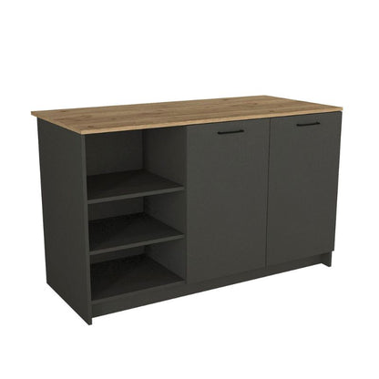 Τραπέζι - Πάγκος Κουζίνας Peres Χρώμα Ανθρακί - Sepet Oak 150x70x91,8