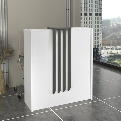 Γραφείο Υποδοχής - Reception Hola Χρώμα Λευκό - Ανθρακί 93,6x45,2x110,3