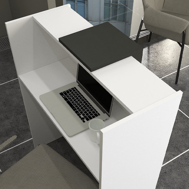 Γραφείο Υποδοχής - Reception Hola Χρώμα Λευκό - Ανθρακί 93,6x45,2x110,3