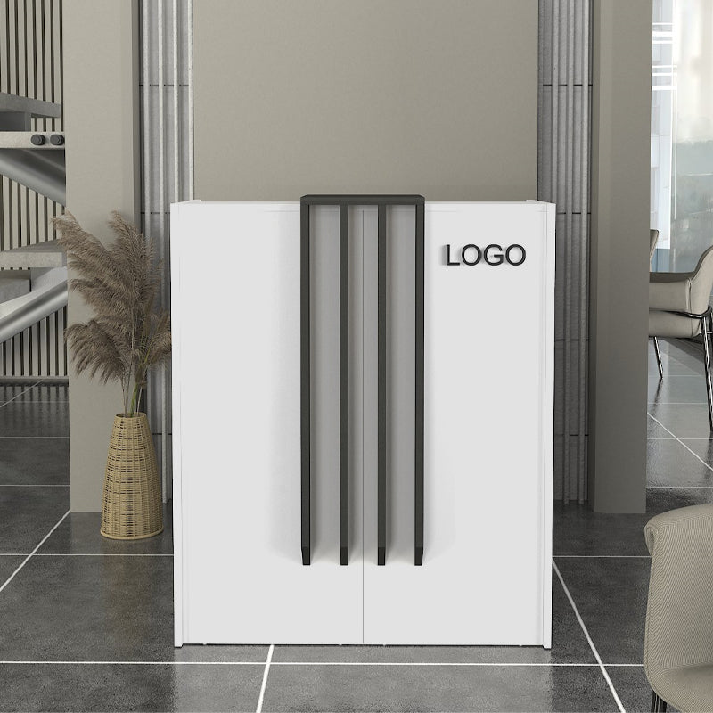 Γραφείο Υποδοχής - Reception Hola Χρώμα Λευκό - Ανθρακί 93,6x45,2x110,3