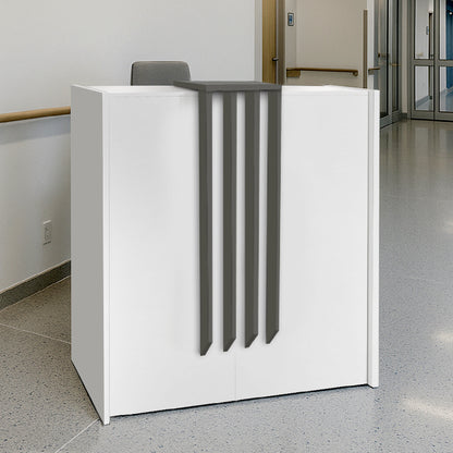 Γραφείο Υποδοχής - Reception Hola Χρώμα Λευκό - Ανθρακί 93,6x45,2x110,3