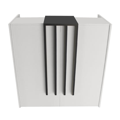 Γραφείο Υποδοχής - Reception Hola Χρώμα Λευκό - Ανθρακί 93,6x45,2x110,3