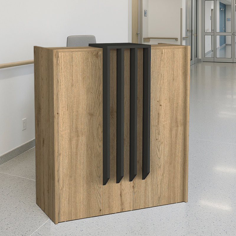 Γραφείο Υποδοχής - Reception Hola Χρώμα Sepet Oak - Ανθρακί 93,6x45,2x110,3