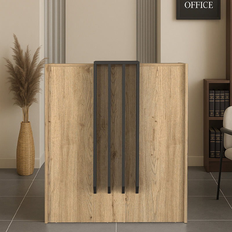 Γραφείο Υποδοχής - Reception Hola Χρώμα Sepet Oak - Ανθρακί 93,6x45,2x110,3