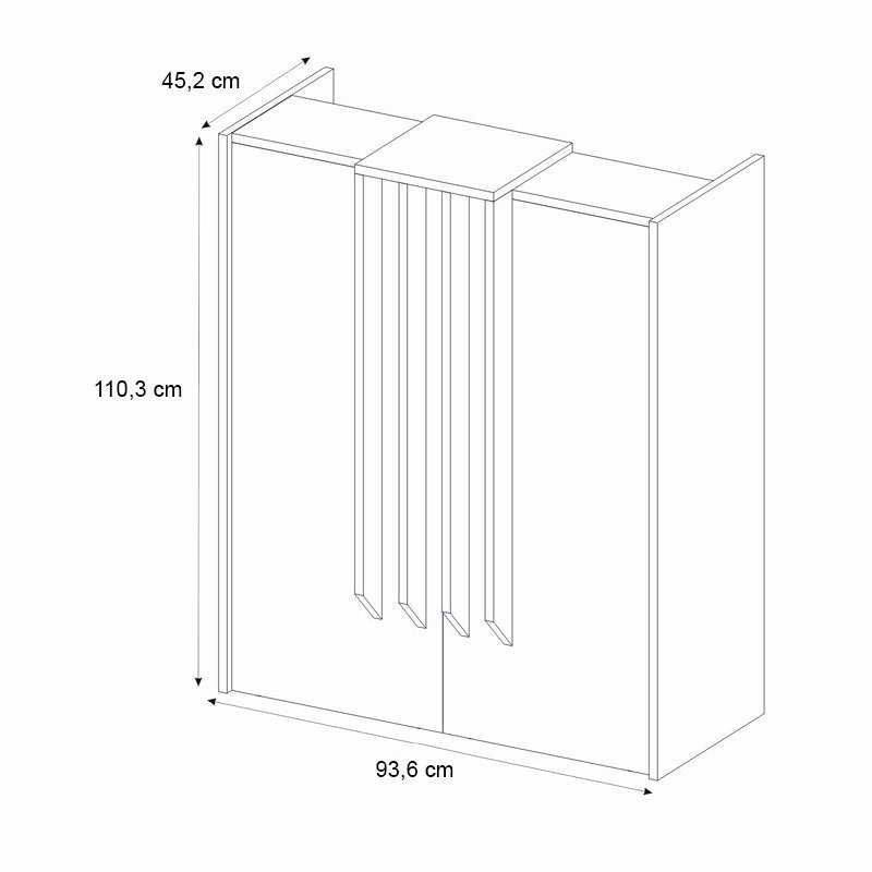 Γραφείο Υποδοχής - Reception Hola Χρώμα Sepet Oak - Ανθρακί 93,6x45,2x110,3