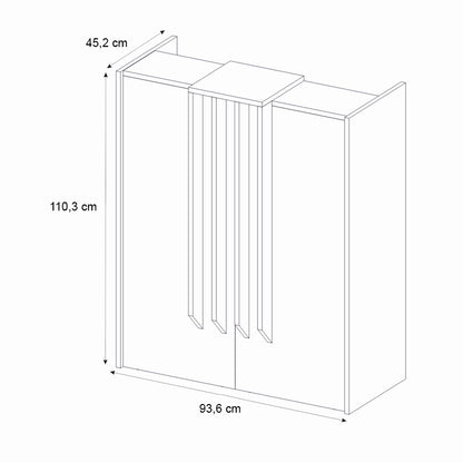 Γραφείο Υποδοχής - Reception Hola Χρώμα Sepet Oak - Ανθρακί 93,6x45,2x110,3