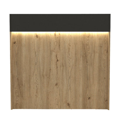 Γραφείο Υποδοχής - Reception Wilko με LED Χρώμα Sepet Oak - Ανθρακί 113,6x42x110