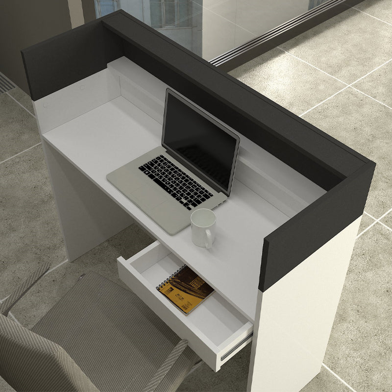 Γραφείο Υποδοχής - Reception Wilko με LED Χρώμα Λευκό - Ανθρακί 113,6x42x110