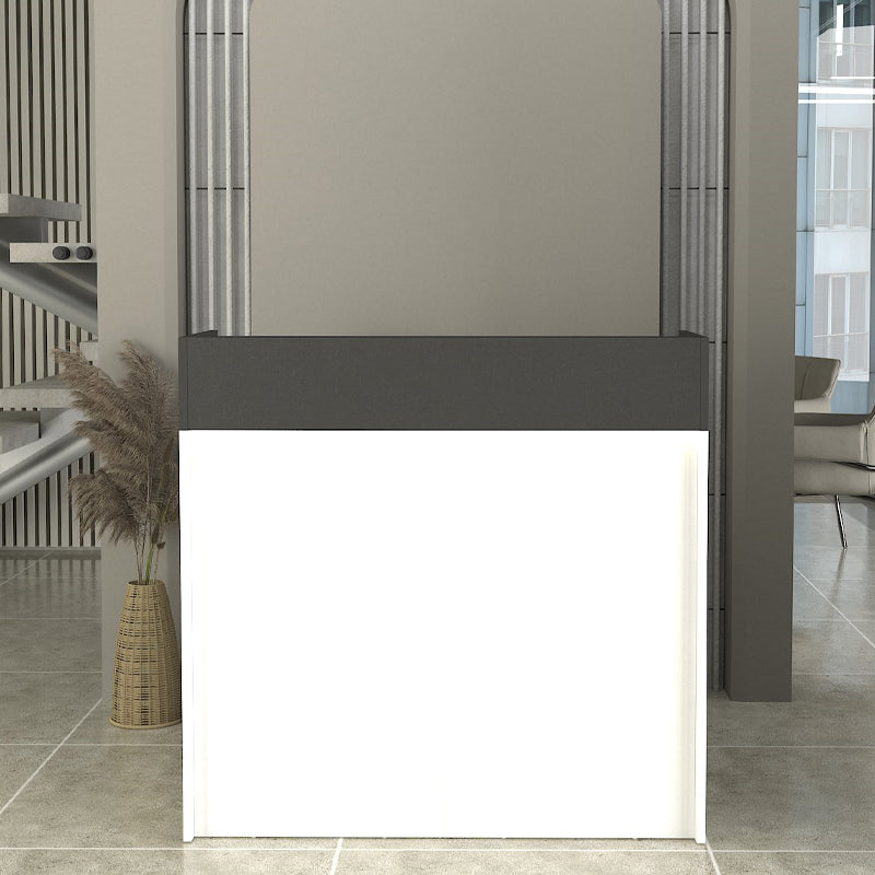 Γραφείο Υποδοχής - Reception Wilko με LED Χρώμα Λευκό - Ανθρακί 113,6x42x110