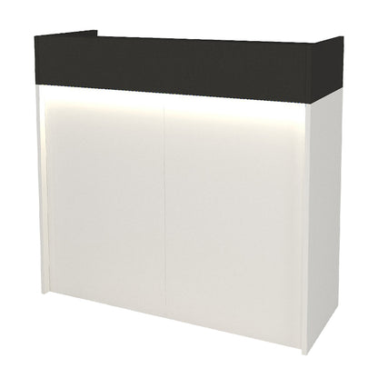 Γραφείο Υποδοχής - Reception Wilko με LED Χρώμα Λευκό - Ανθρακί 113,6x42x110