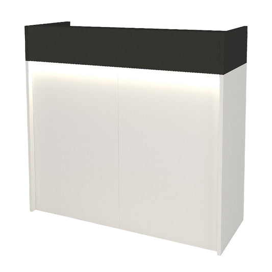 Γραφείο Υποδοχής - Reception Wilko με LED Χρώμα Λευκό - Ανθρακί 113,6x42x110