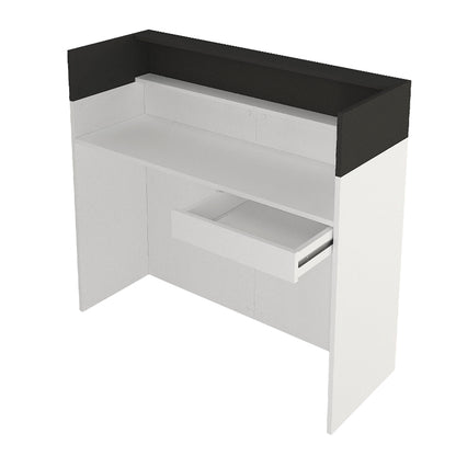 Γραφείο Υποδοχής - Reception Wilko με LED Χρώμα Λευκό - Ανθρακί 113,6x42x110