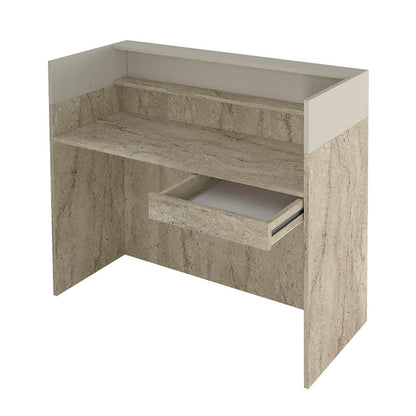 Γραφείο Υποδοχής - Reception Wilko με LED Χρώμα Travertine - Sandstone 113,6x42x110