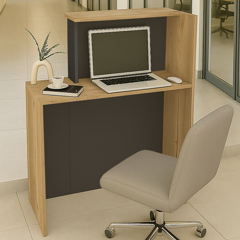 Γραφείο Υποδοχής - Reception Enter Χρώμα Sepet Oak - Ανθρακί 86,9x40x110,3