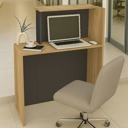 Γραφείο Υποδοχής - Reception Enter Χρώμα Sepet Oak - Ανθρακί 86,9x40x110,3