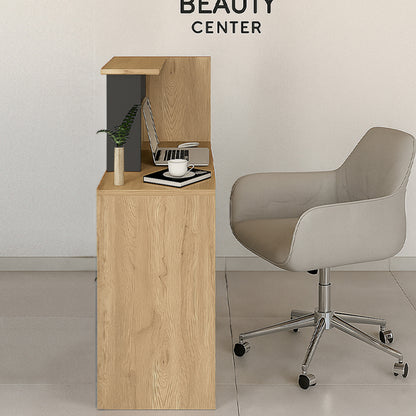 Γραφείο Υποδοχής - Reception Enter Χρώμα Sepet Oak - Ανθρακί 86,9x40x110,3