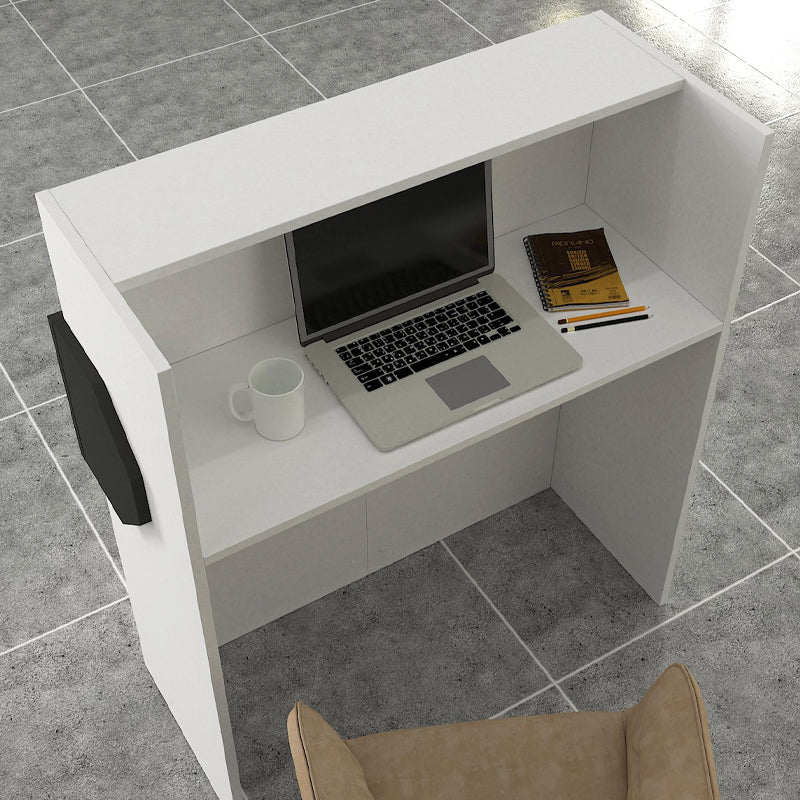 Γραφείο Υποδοχής - Reception Aloha με LED Χρώμα Λευκό - Ανθρακί 95,5x40x110,3