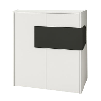 Γραφείο Υποδοχής - Reception Aloha με LED Χρώμα Λευκό - Ανθρακί 95,5x40x110,3