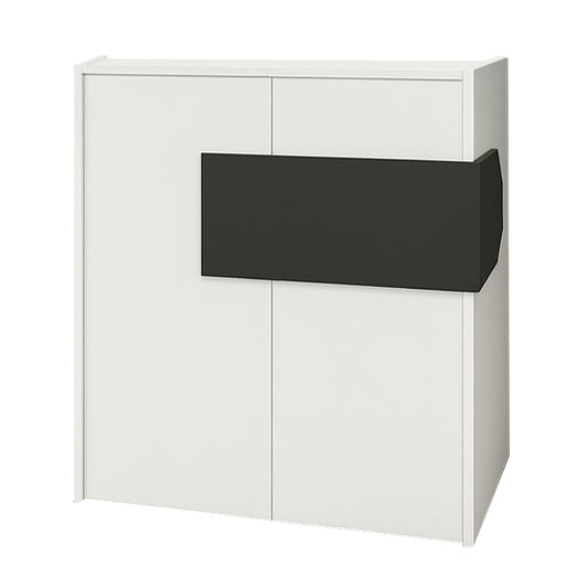 Γραφείο Υποδοχής - Reception Aloha με LED Χρώμα Λευκό - Ανθρακί 95,5x40x110,3