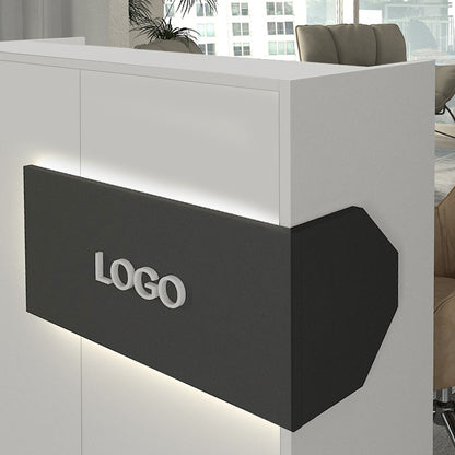 Γραφείο Υποδοχής - Reception Aloha με LED Χρώμα Λευκό - Ανθρακί 95,5x40x110,3