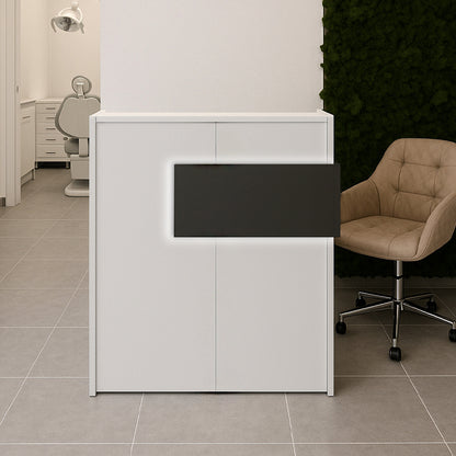 Γραφείο Υποδοχής - Reception Aloha με LED Χρώμα Λευκό - Ανθρακί 95,5x40x110,3