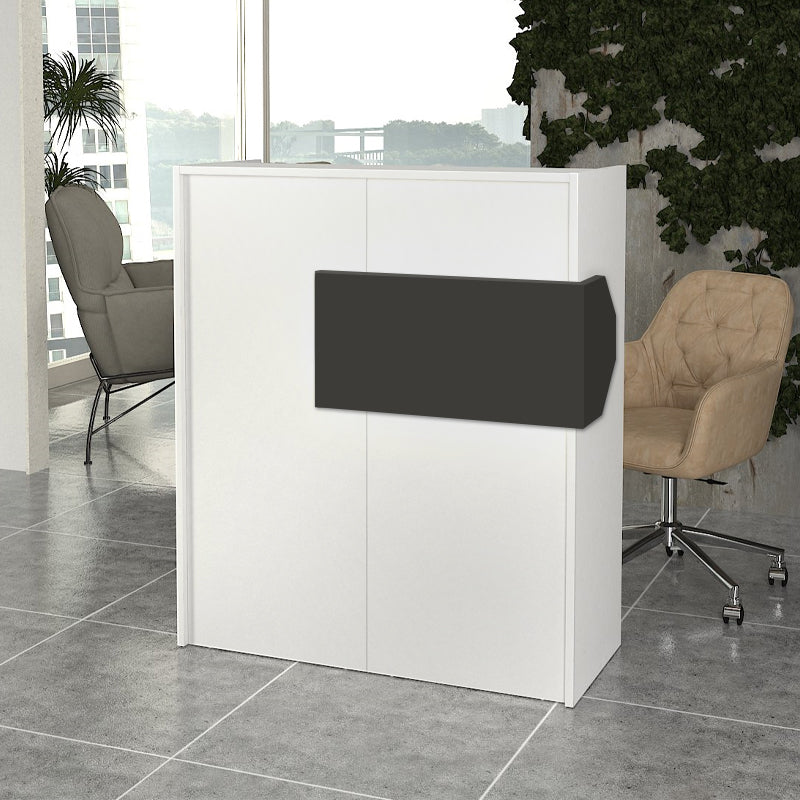 Γραφείο Υποδοχής - Reception Aloha με LED Χρώμα Λευκό - Ανθρακί 95,5x40x110,3