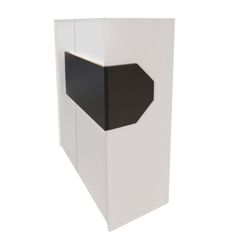 Γραφείο Υποδοχής - Reception Aloha με LED Χρώμα Λευκό - Ανθρακί 95,5x40x110,3