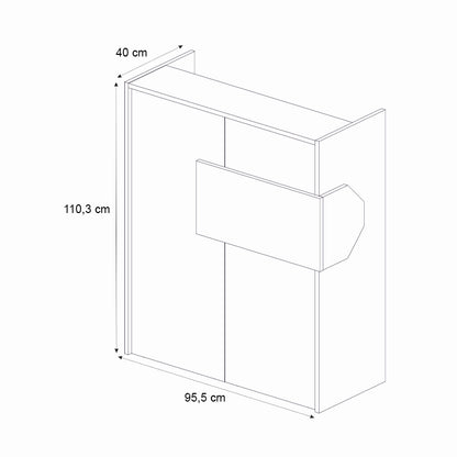 Γραφείο Υποδοχής - Reception Aloha με LED Χρώμα Ανθρακί - Sepet Oak 95,5x40x110,3