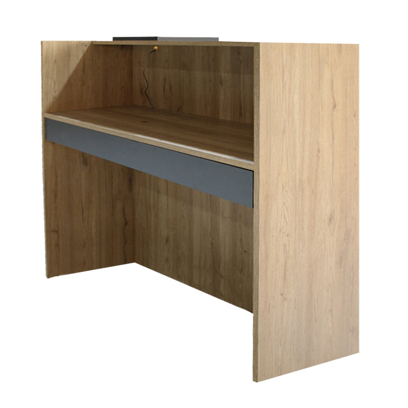 Γραφείο Υποδοχής - Reception Navita με LED Χρώμα Sepet Oak - Ανθρακί 113,6x42x111,8