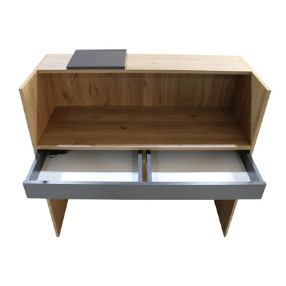 Γραφείο Υποδοχής - Reception Navita με LED Χρώμα Sepet Oak - Ανθρακί 113,6x42x111,8