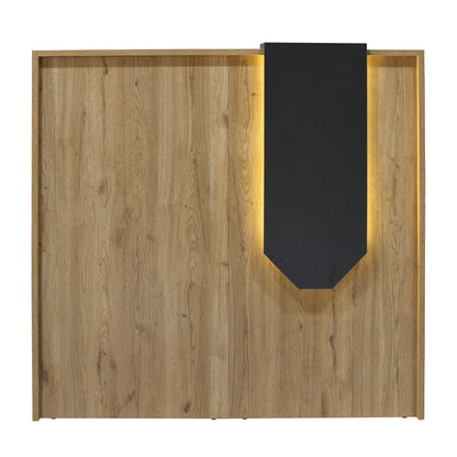 Γραφείο Υποδοχής - Reception Navita με LED Χρώμα Sepet Oak - Ανθρακί 113,6x42x111,8