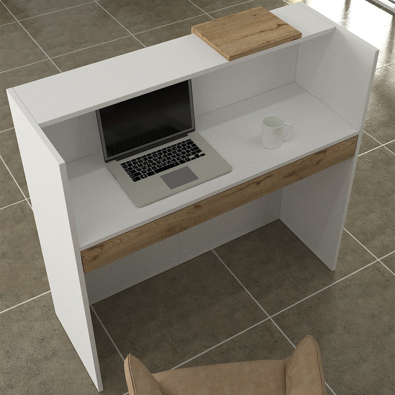 Γραφείο Υποδοχής - Reception Navita με LED Χρώμα Λευκό - Sepet Oak 113,6x42x111,8