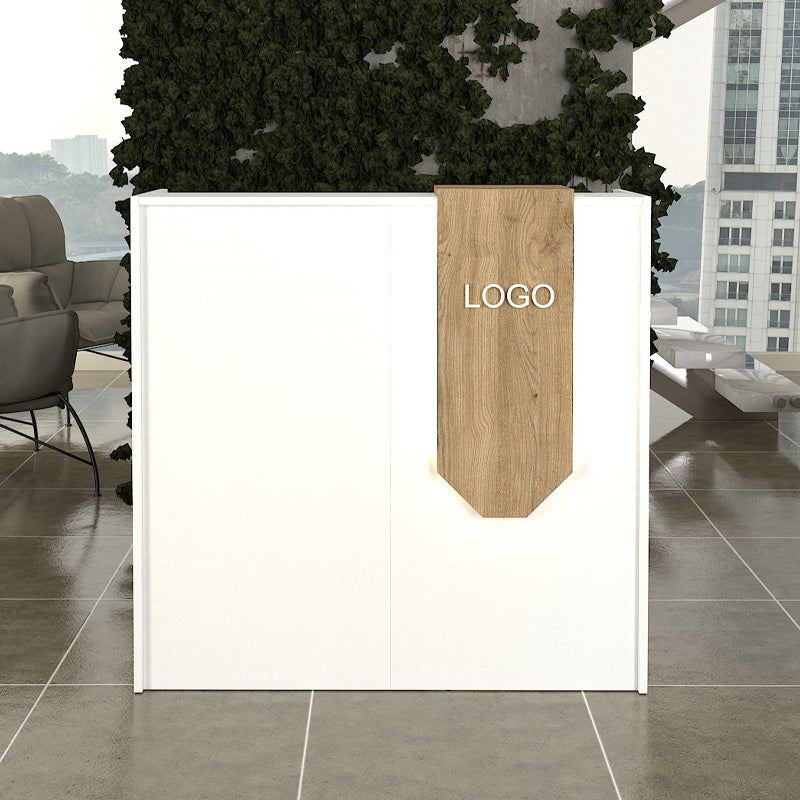 Γραφείο Υποδοχής - Reception Navita με LED Χρώμα Λευκό - Sepet Oak 113,6x42x111,8