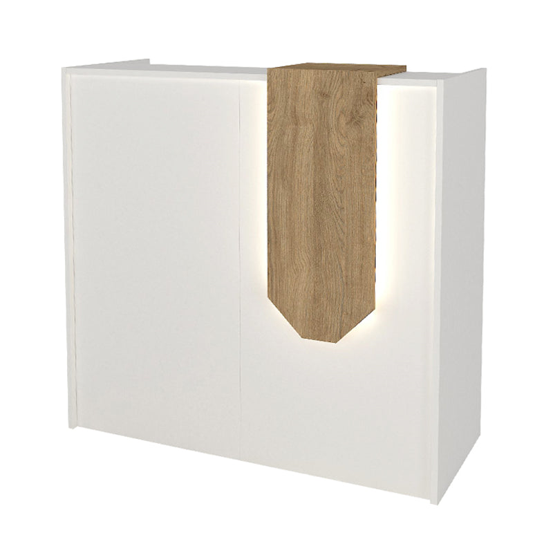 Γραφείο Υποδοχής - Reception Navita με LED Χρώμα Λευκό - Sepet Oak 113,6x42x111,8