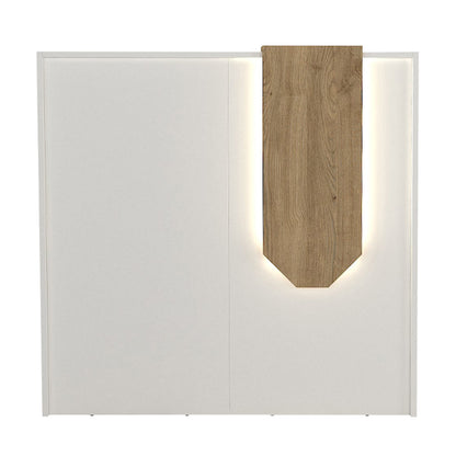 Γραφείο Υποδοχής - Reception Navita με LED Χρώμα Λευκό - Sepet Oak 113,6x42x111,8