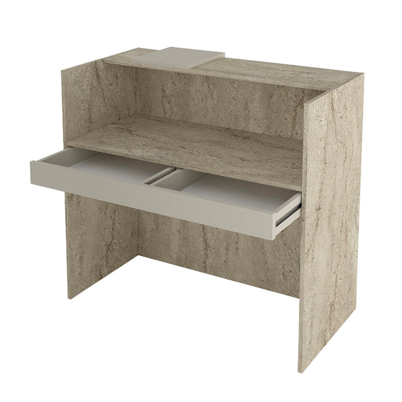 Γραφείο Υποδοχής - Reception Navita με LED Χρώμα Travertine - Sandstone 113,6x42x111,8