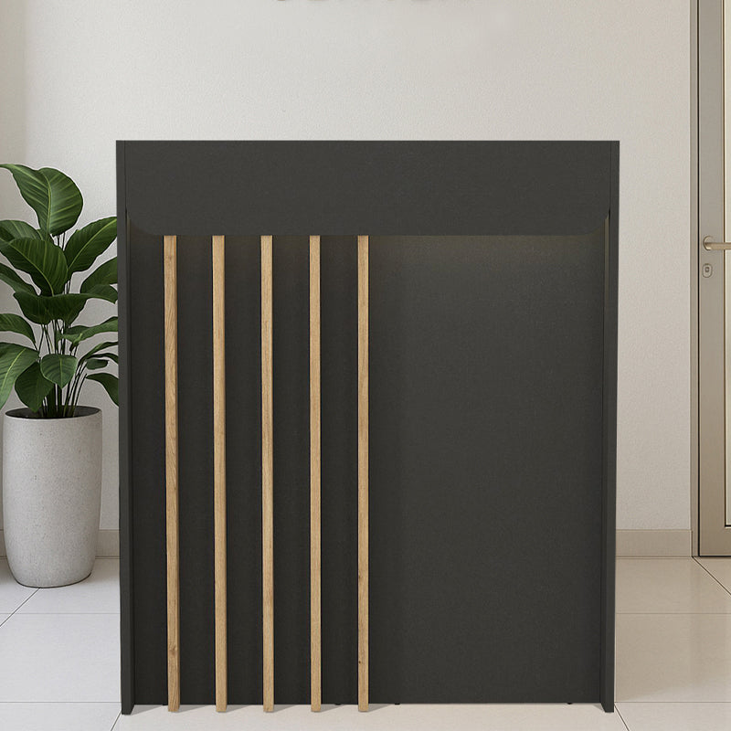 Γραφείο Υποδοχής - Reception Karibu με LED Χρώμα Ανθρακί - Sepet Oak 90x40x100