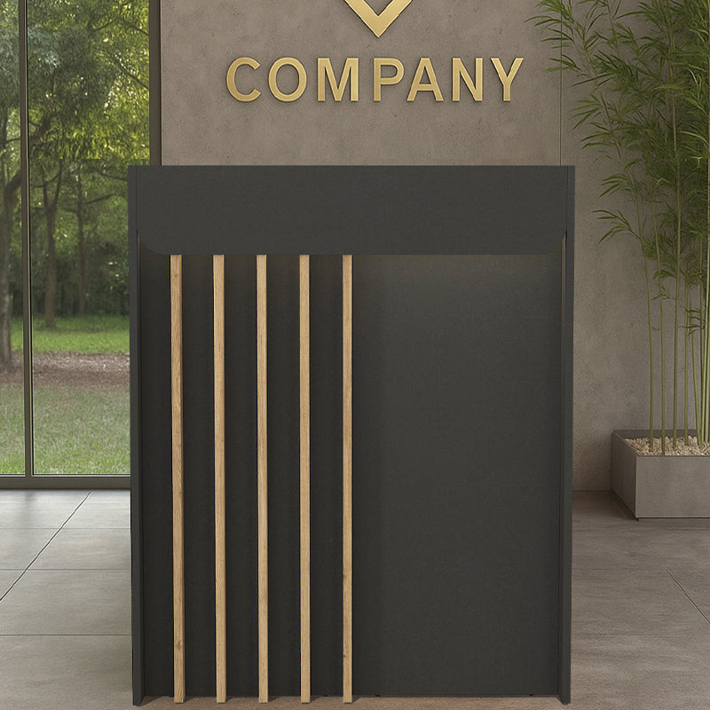 Γραφείο Υποδοχής - Reception Karibu με LED Χρώμα Ανθρακί - Sepet Oak 90x40x100