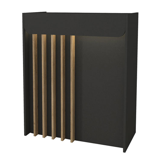 Γραφείο Υποδοχής - Reception Karibu με LED Χρώμα Ανθρακί - Sepet Oak 90x40x100