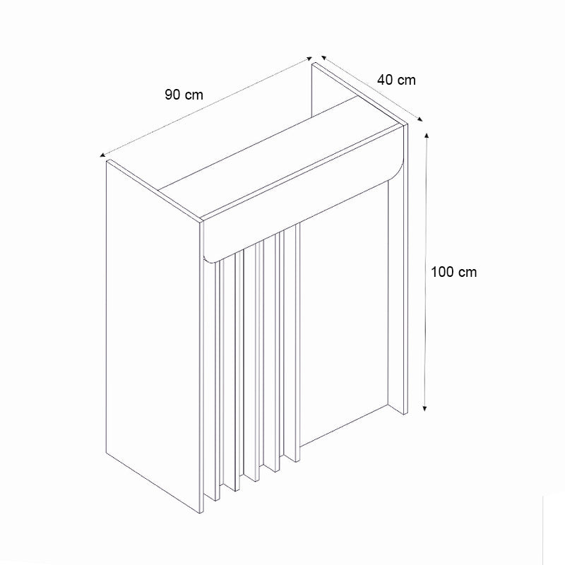 Γραφείο Υποδοχής - Reception Karibu με LED Χρώμα Ανθρακί - Sepet Oak 90x40x100