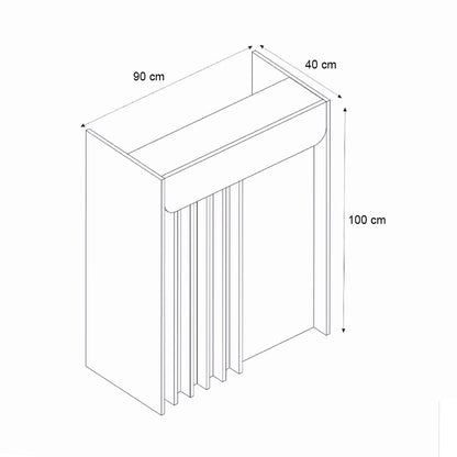 Γραφείο Υποδοχής - Reception Karibu με LED Χρώμα Ανθρακί - Sepet Oak 90x40x100