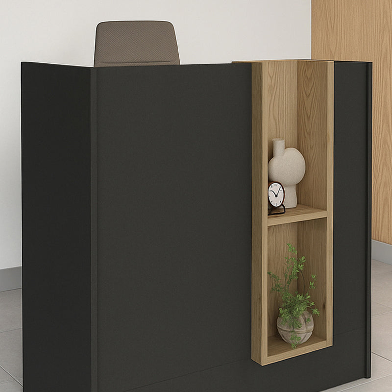 Γραφείο Υποδοχής - Reception Bonveno Χρώμα Ανθρακί - Sepet Oak 90x43,2x110