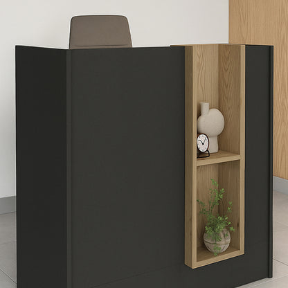 Γραφείο Υποδοχής - Reception Bonveno Χρώμα Ανθρακί - Sepet Oak 90x43,2x110