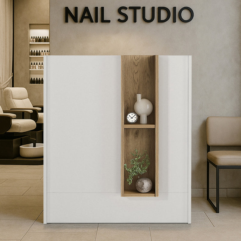 Γραφείο Υποδοχής - Reception Bonveno Χρώμα Λευκό - Sepet Oak 90x43,2x110