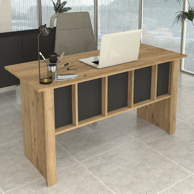 Γραφείο Εργασίας Nika Χρώμα Sepet Oak - Ανθρακί 140x60x75